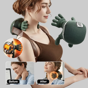 Heated neck and shoulder massager for pain relief
