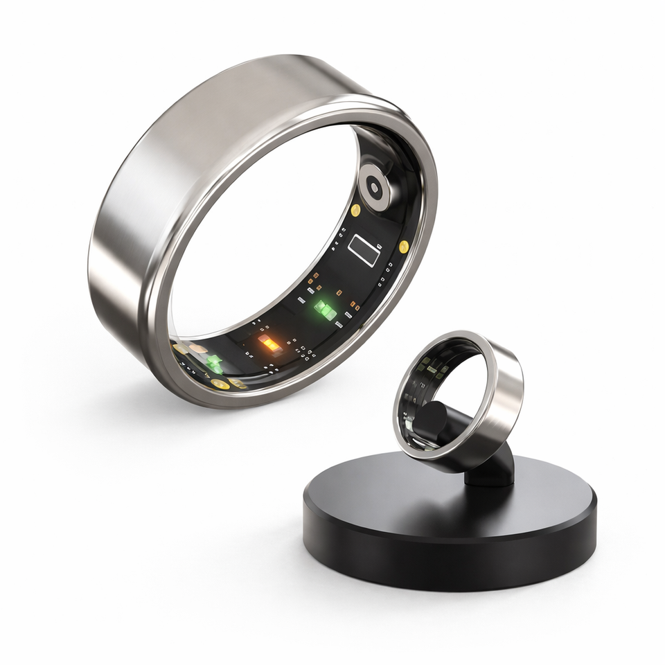 Waterproof smart ring used during fitness workout and outdoor activities
